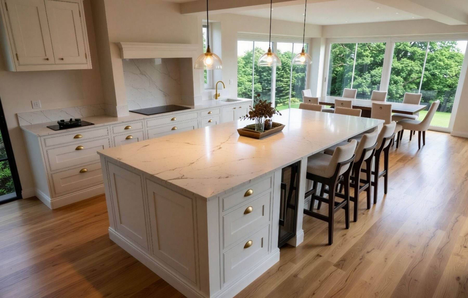 Modern minimal handleless kitchen