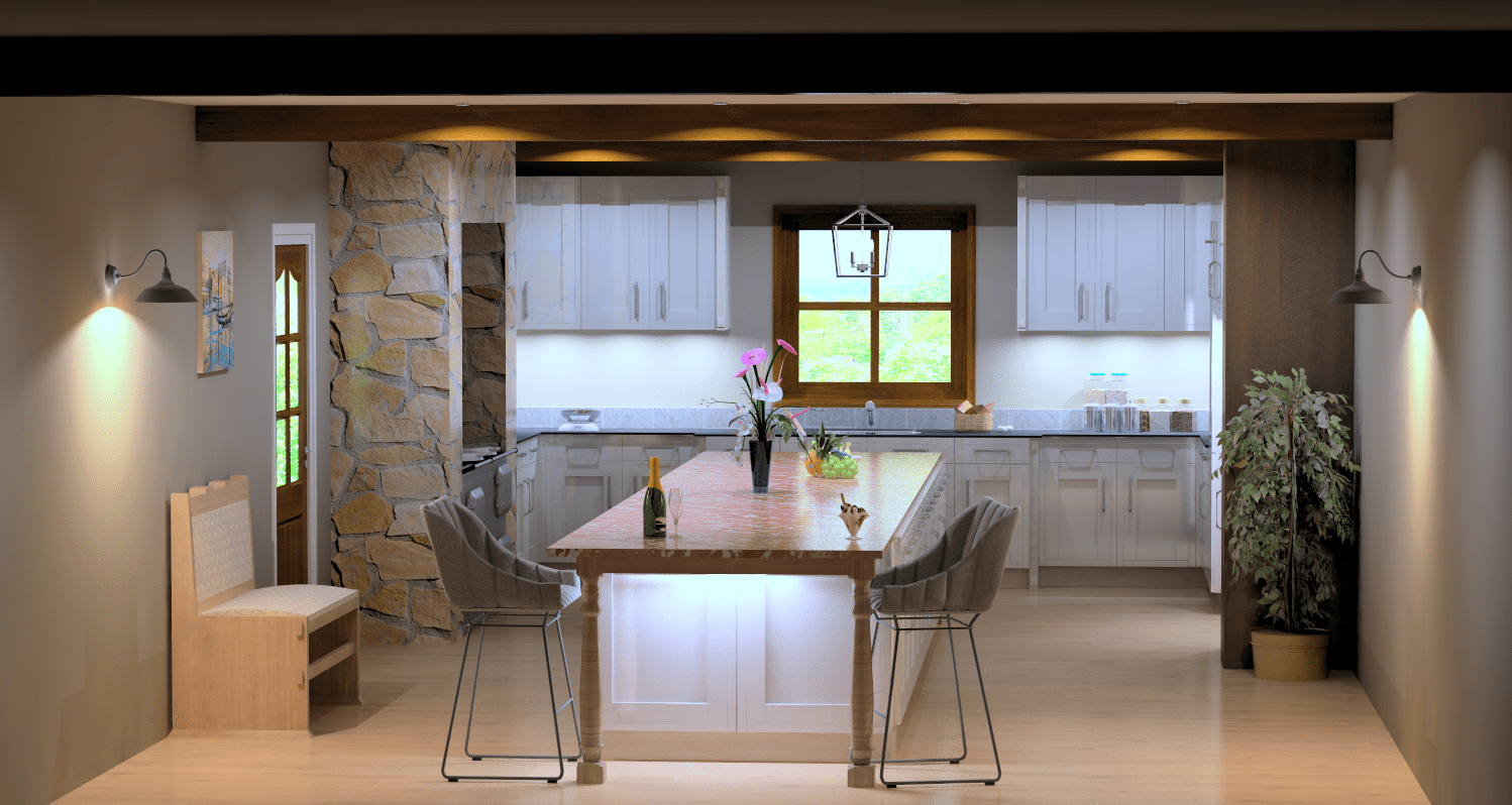 ultra realistic image produced by the freelance kitchen designer. Cottage Kitchen Portfolio and Kitchen Design Ideas