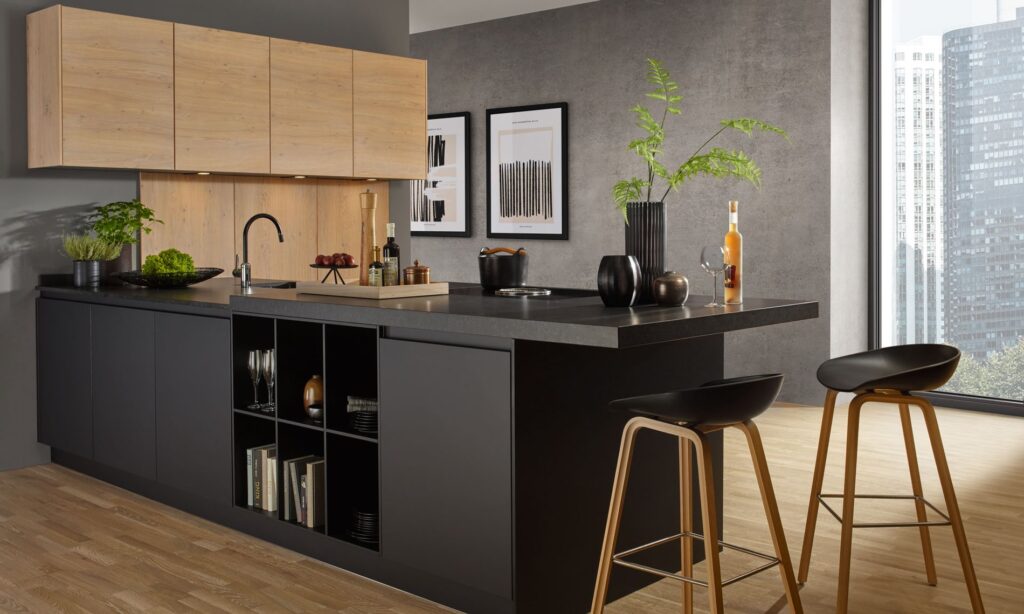 Beeck. Thin. Black and Oak design german kitchens online gallery