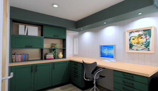 Home office for DIY Kitchens customer