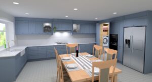 Beau Bijou Design independent kitchen designer Stanbury Cornflower blue DIY Kitchens