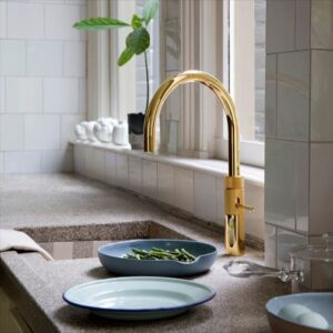 Beau Bijou Design. Independent kitchen designer Quooker Fusion Tap in Gold